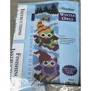 Herrschners Beaded Banner Kits Owls Collection Spring Summer Winter Pony Beads